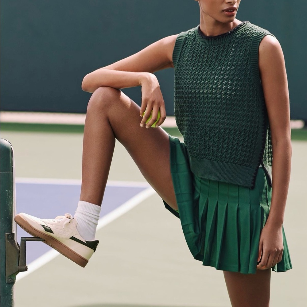 Anthropologie Varley Delaney Knit Sweater Vest; Dark Green Knit Sleeveless Tank